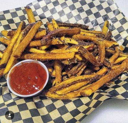 "Sage Against the Machine" Fries:  hand-cut russets tossed in roasted garlic, fresh sage, and parmesan cheese