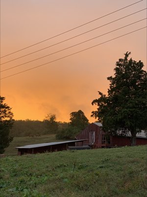 Beautiful sunset at a client's barn.