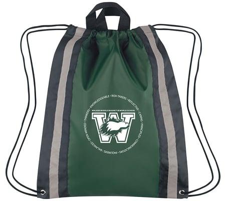 Check out the new drawstring backpacks we made for Walker Middle School!