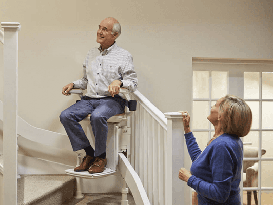 Stairlift in use