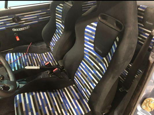 A Porsche 911 redone in some very special fabric.