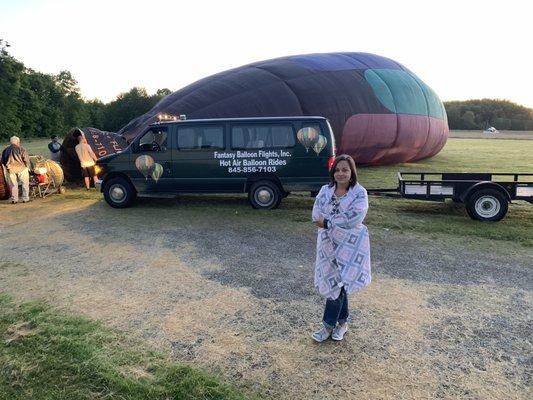 Inflating Hot Air Balloon