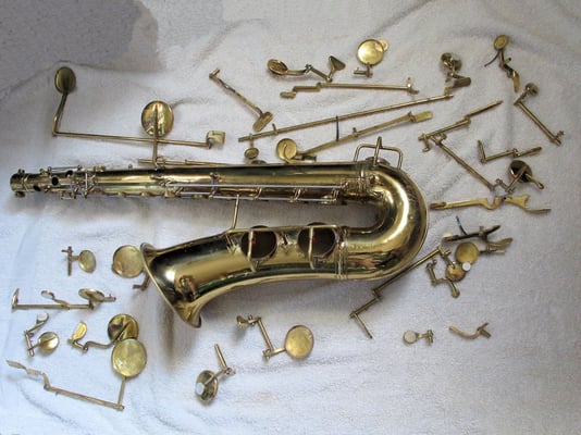 Completely disassembled sax!