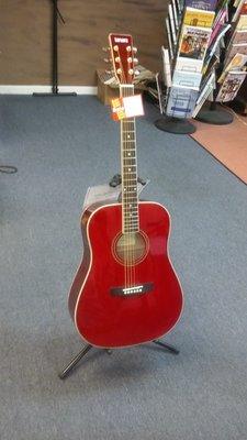 Flame Red Tanara Dreadnaught Acoustic guitar...waiting for a home!