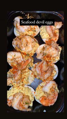 Seafood deviled eggs