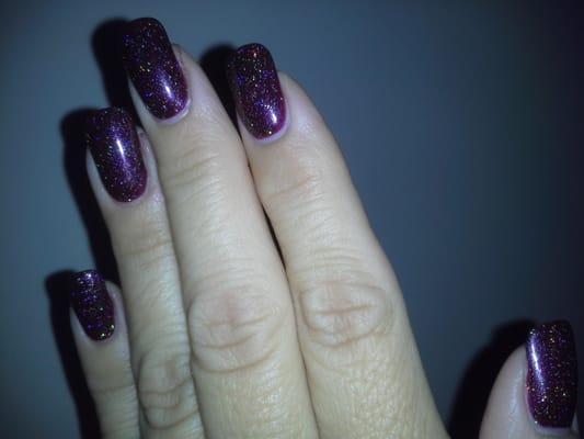 awesome sparkle with a little glittery top coat