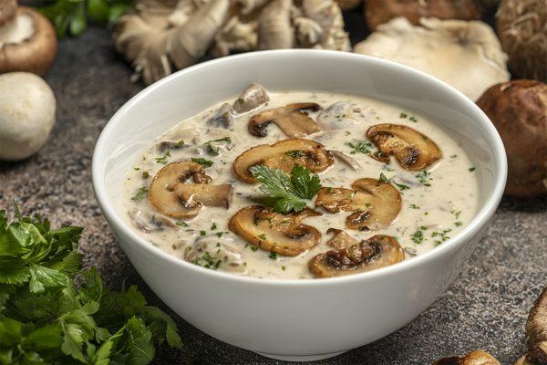 This is our Creamy Dreamy Mushroom Soup. It's very decadent.Really Good. Not for dieters. Makes you feel really good.