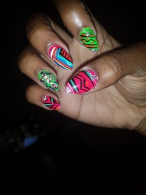 The lady here is awesome..I forgot her name but I love my nails!