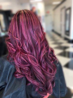 Pink and purple highlights