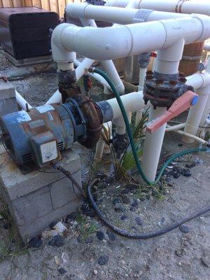 Repair of commercial pool pump. Emergency situation, but Ashley's got this hotel's pool pump back in action the same day.