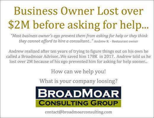 BroadMoar help restaurant owners stay in business.