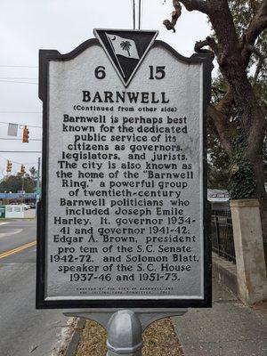 Barnwell Historical Marker