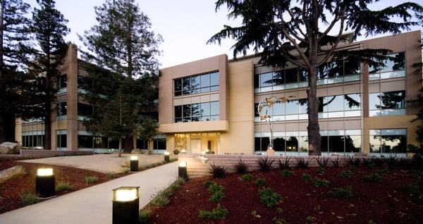 New LEED Silver, 600,000 sf Cupertino Landing office bldg, planned and designed by Chang Architecture.  Currently home of Apple.