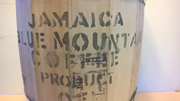 A barrel of Jamaican Blue Mountain coffee