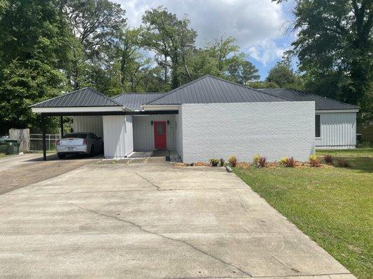 Paint job on brick house