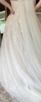 Bridal gown and veil