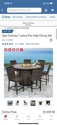 Perfect outdoor fire table for sale