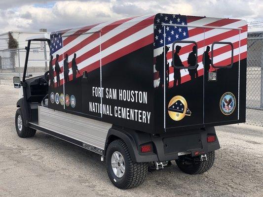 Casket Carrier wrapped for Fort Sam Houston