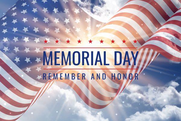 We will be closed for Memorial Day