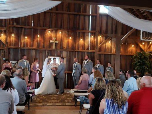 Wedding in barn