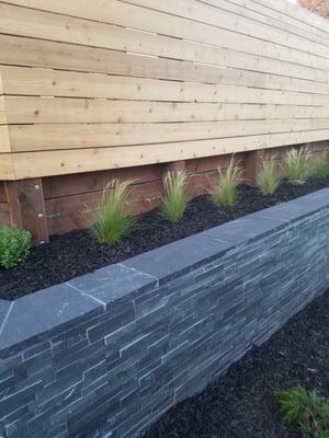 Modern Fence + Retaining Wall