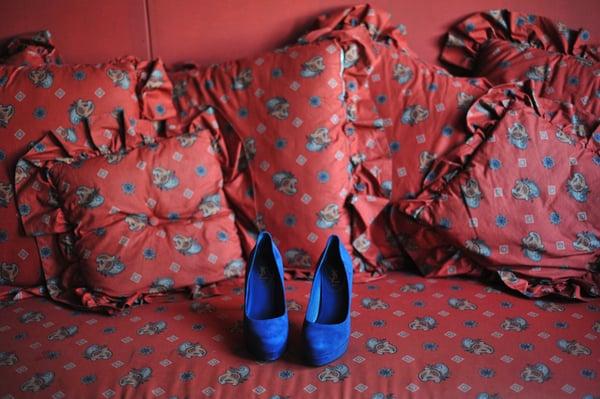 Blue suede shoes.