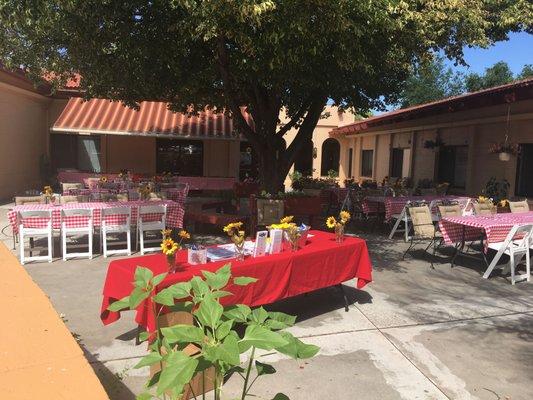 Two big gated patios