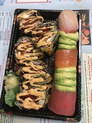 Dynamite roll and rainbow roll