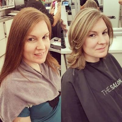 Before and after Highlights and Haircut