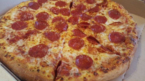 Large pepperoni pizza