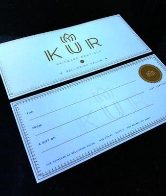 Gift Certificates for any service are available at KUR!