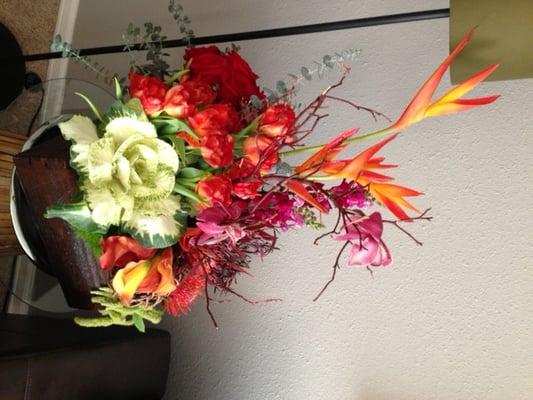 An amazing arrangement from Flowers by Cina