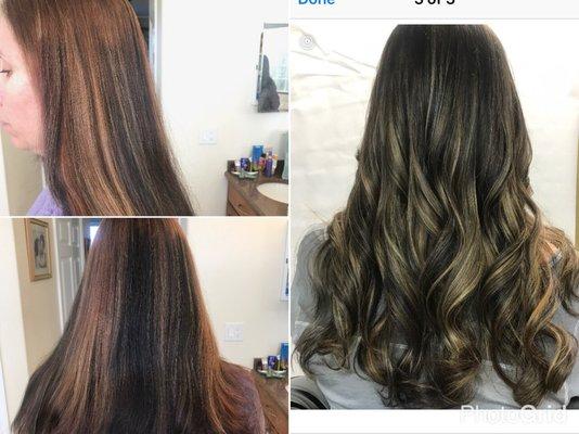 Color correction before and after