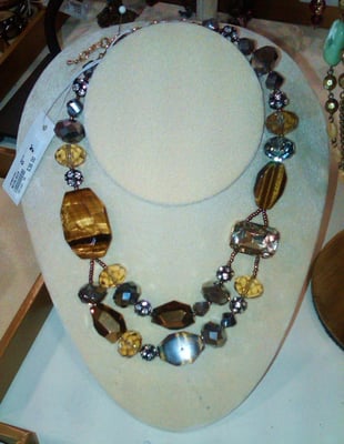 Beautiful agate necklace with tiger eye gemstones at Jewelbilee!