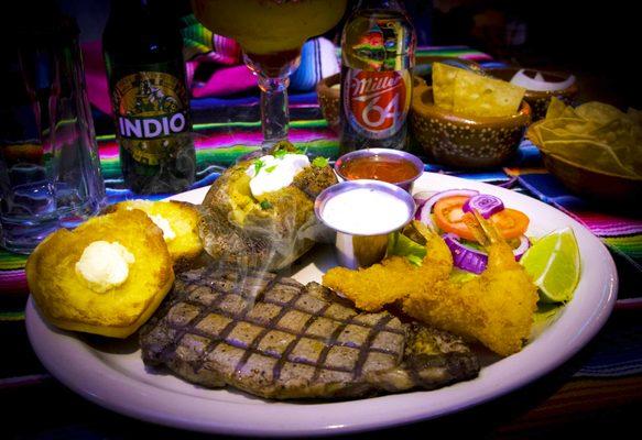 Ribeye Steak with Jumbo Shrimp