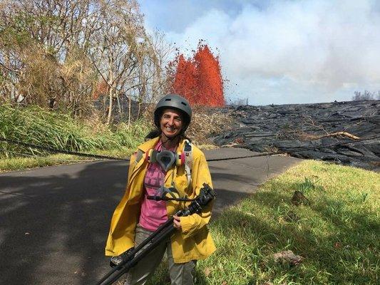 Friends of Hawai'i Volcanoes National Park Board Member, and volcanologist Cheryl Gansecki  Photo USGS