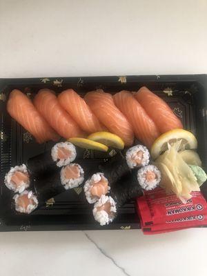 Salmon nigiri Salmon maki