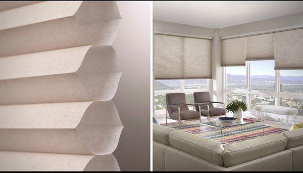 The simple and clean appearance of honeycomb shades is both appealing and go well with modern and minimalistic elements.