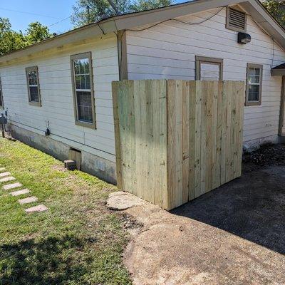 6' fence to help cover exterior water heater