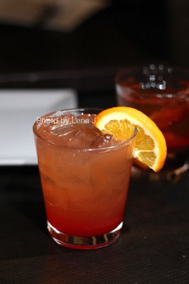 PJ Harbor Sunset ($15) - bourbon, strawberry puree, lemon juice, bitters, ginger beer