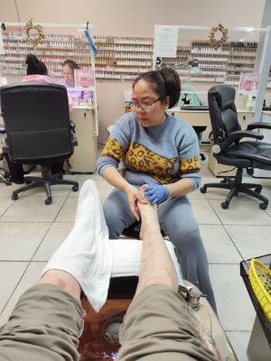 Don't forget to have your toe nails cut for the holidays, ask for Hannah. :)