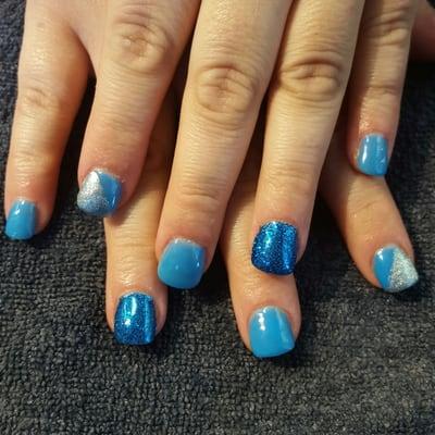 Fabulous blue acrylic nails