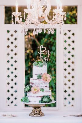 Red Velvet Rustic Wedding Cake