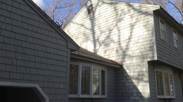 Old shingles before be stripped and replaced with new Vinyl Siding.
Chelmsford Ma.