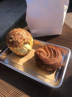 Brioche bun and kouign amann