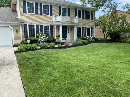 BUSH TRIMMING,  MULCH JOB AND DEEP BED EDGING !!