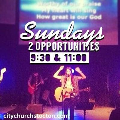 Every sunday, services at 9:30 and 11:00