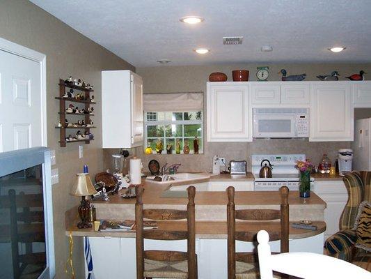 Tepee guesthouse kitchen/dining area at the Inn at Indian Creek in Burton, Texas and near Round Top, Texas.