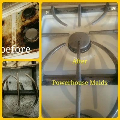 Gas Stove Top Before and After Deep Clean