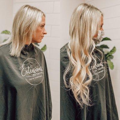 Before and after
 Hair color
 Hair extensions
 Hair growth
 Thin hair
 Long hair
 Human hair
 Human hair extensions
 Hand tied extensions